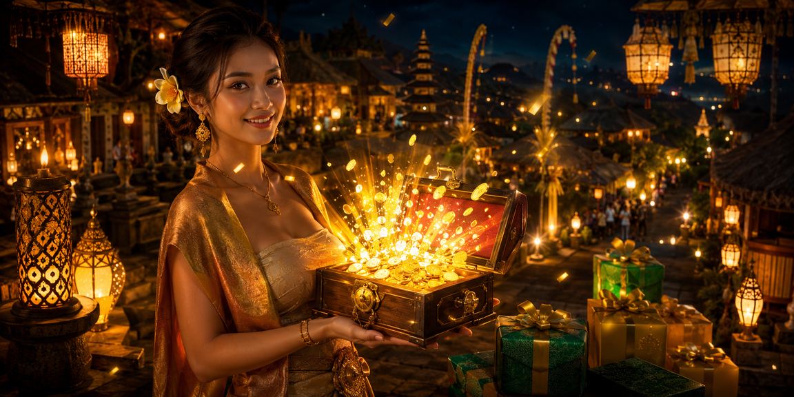 Atmosfer kasino tradisional dengan lampion festival